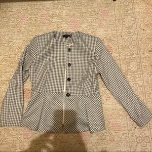Donna Karan blazer — gray/white pattern